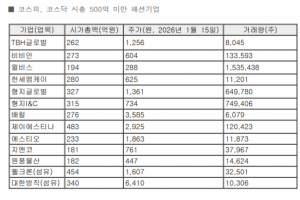 패션업종, 코스피 시총 500억원 미달 기업은? - 뉴스 썸네일 이미지
